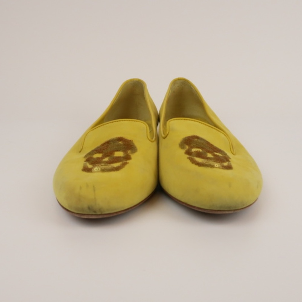 Alexander McQueen Sequin Skull Slippers Suede - Picture 2 of 8